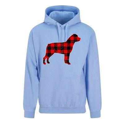 Christmas Rottweiler Pajama Pj Christmas Dog Buffalo Plaid Unisex Surf Hoodie