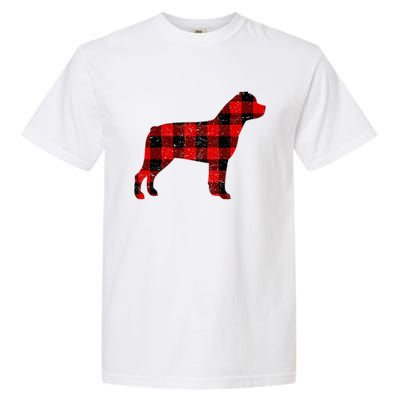 Christmas Rottweiler Pajama Pj Christmas Dog Buffalo Plaid Garment-Dyed Heavyweight T-Shirt