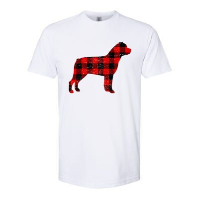 Christmas Rottweiler Pajama Pj Christmas Dog Buffalo Plaid Softstyle® CVC T-Shirt