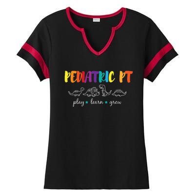 Cute Rainbow Pediatric PT Shirts Kids Physical Therapist Ladies Halftime Notch Neck Tee