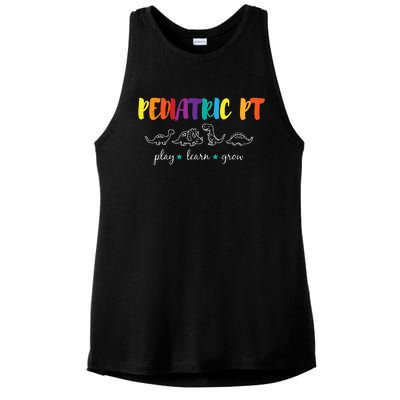 Cute Rainbow Pediatric PT Shirts Kids Physical Therapist Ladies PosiCharge Tri-Blend Wicking Tank