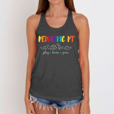 Cute Rainbow Pediatric PT Shirts Kids Physical Therapist Women's Knotted Racerback Tank