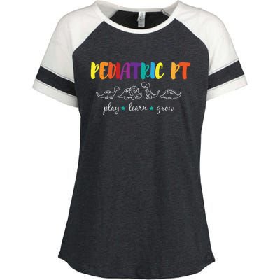 Cute Rainbow Pediatric PT Shirts Kids Physical Therapist Enza Ladies Jersey Colorblock Tee