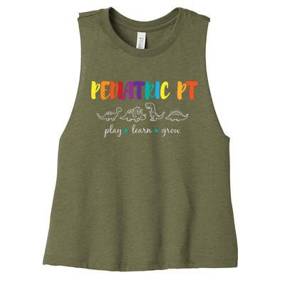 Cute Rainbow Pediatric PT Shirts Kids Physical Therapist Women's Racerback Cropped Tank