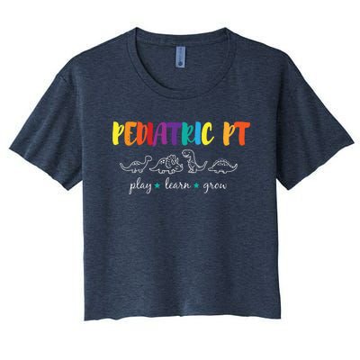 Cute Rainbow Pediatric PT Shirts Kids Physical Therapist Women's Crop Top Tee