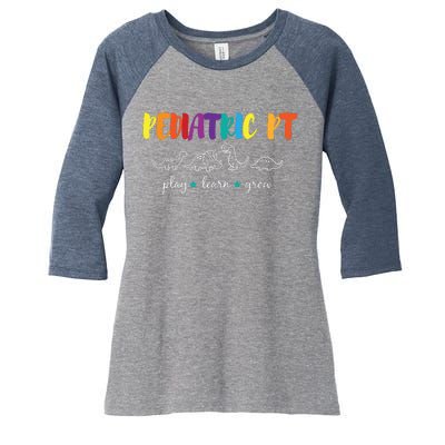 Cute Rainbow Pediatric PT Shirts Kids Physical Therapist Women's Tri-Blend 3/4-Sleeve Raglan Shirt