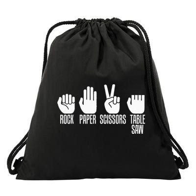 Carpenters Rock Paper Scissor Table Saw Carpentry Gift Drawstring Bag