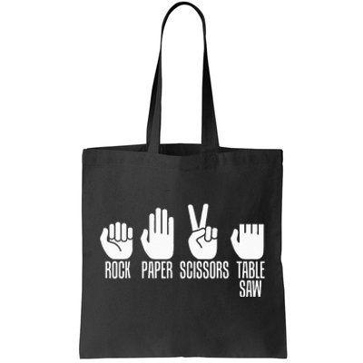 Carpenters Rock Paper Scissor Table Saw Carpentry Gift Tote Bag