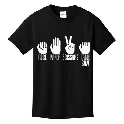 Carpenters Rock Paper Scissor Table Saw Carpentry Gift Kids T-Shirt