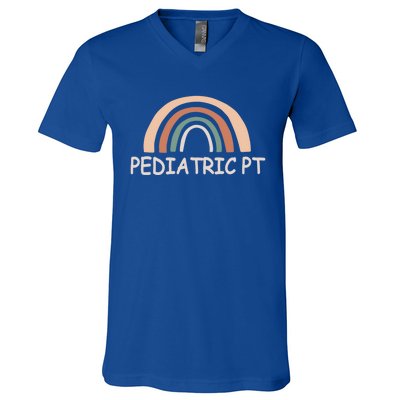 Cute Rainbow Pediatric Physical Therapy Gift Pt Therapist Gift V-Neck T-Shirt