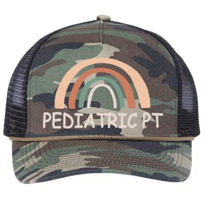 Cute Rainbow Pediatric Physical Therapy Gift Pt Therapist Gift Retro Rope Trucker Hat Cap