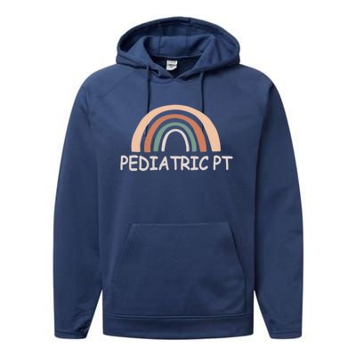 Cute Rainbow Pediatric Physical Therapy Gift Pt Therapist Gift Performance Fleece Hoodie