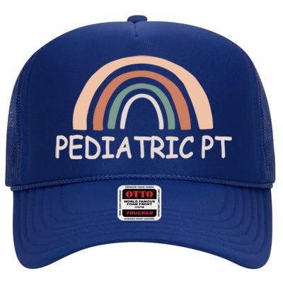 Cute Rainbow Pediatric Physical Therapy Gift Pt Therapist Gift High Crown Mesh Back Trucker Hat