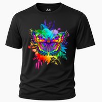 Colorful Rainbow Painted Butterfly Flowers Performance Shirt