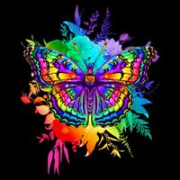 Colorful Rainbow Painted Butterfly Flowers Performance Shirt