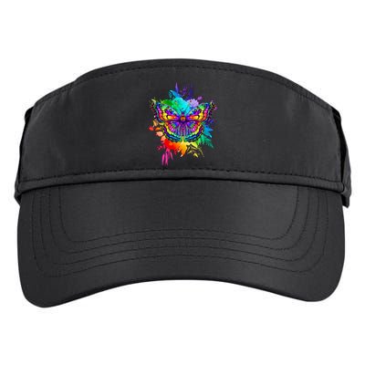 Colorful Rainbow Painted Butterfly Flowers Adult Drive Performance Visor