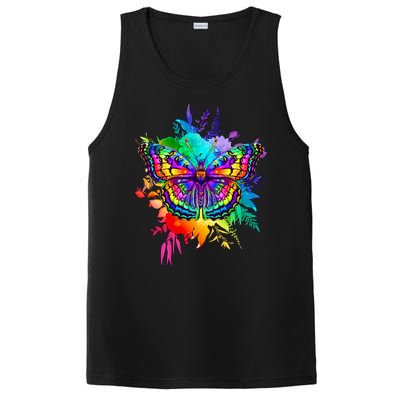 Colorful Rainbow Painted Butterfly Flowers PosiCharge Competitor Tank