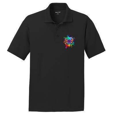 Colorful Rainbow Painted Butterfly Flowers PosiCharge RacerMesh Polo