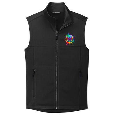 Colorful Rainbow Painted Butterfly Flowers Collective Smooth Fleece Vest