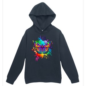 Colorful Rainbow Painted Butterfly Flowers Urban Pullover Hoodie