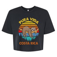 Costa Rica Pura Vida Sloth Bella+Canvas Jersey Crop Tee