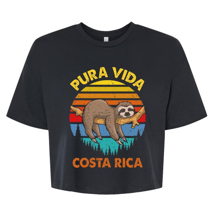 Costa Rica Pura Vida Sloth Bella+Canvas Jersey Crop Tee