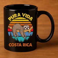 Costa Rica Pura Vida Sloth 11oz C Handle Ceramic Mug
