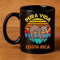 Costa Rica Pura Vida Sloth 11oz C Handle Ceramic Mug