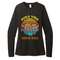 Costa Rica Pura Vida Sloth Womens CVC Long Sleeve Shirt