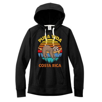 Costa Rica Pura Vida Sloth Women's Fleece Hoodie