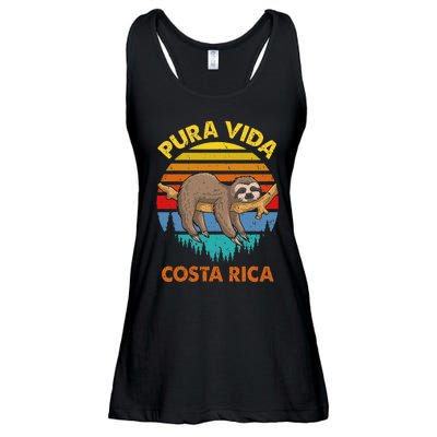 Costa Rica Pura Vida Sloth Ladies Essential Flowy Tank