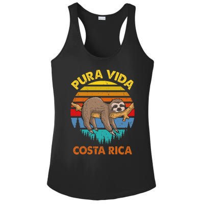 Costa Rica Pura Vida Sloth Ladies PosiCharge Competitor Racerback Tank