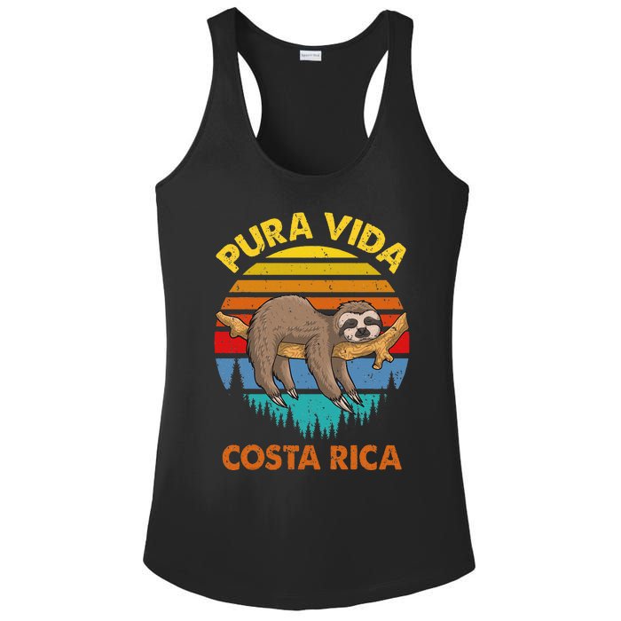 Costa Rica Pura Vida Sloth Ladies PosiCharge Competitor Racerback Tank