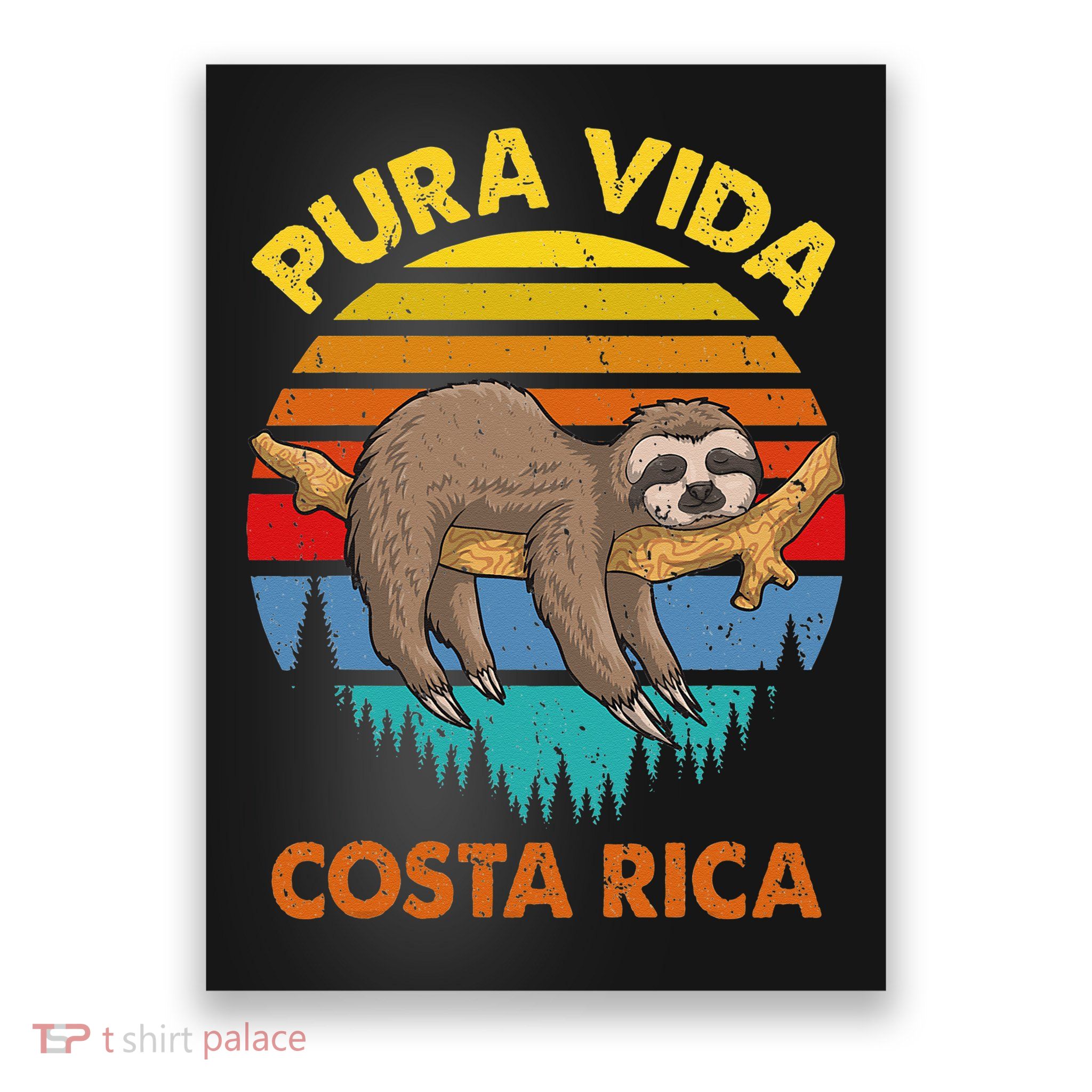 Costa Rica Pura Vida Sloth Poster