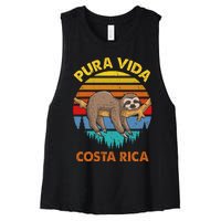 Costa Rica Pura Vida Sloth Women's Racerback Cropped Tank