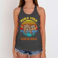 Costa Rica Pura Vida Sloth Women's Knotted Racerback Tank