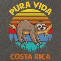 Costa Rica Pura Vida Sloth Cotton Canvas Backpack
