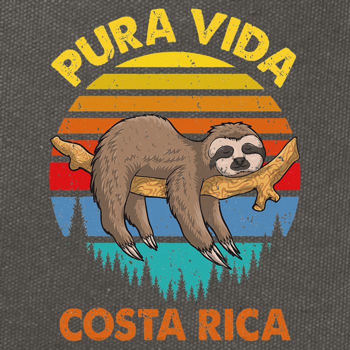Costa Rica Pura Vida Sloth Cotton Canvas Backpack