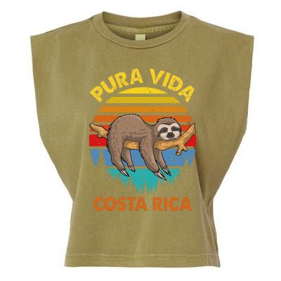 Costa Rica Pura Vida Sloth Garment-Dyed Women's Muscle Tee