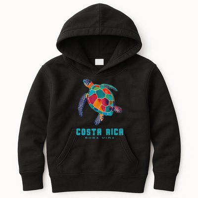 Costa Rica Pura Vida Vintage Vacation Beach Sea Turtle Kids Hoodie