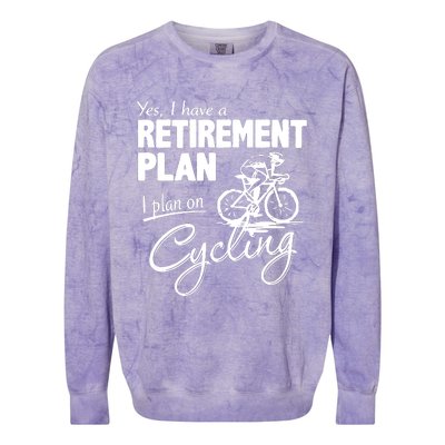 Cycling Retirement Plan Cyclist Bicycle Colorblast Crewneck Sweatshirt