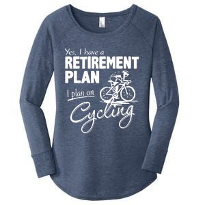 Cycling Retirement Plan Cyclist Bicycle Women's Perfect Tri Tunic Long Sleeve Shirt