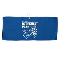 Cycling Retirement Plan Cyclist Bicycle Large Microfiber Waffle Golf Towel