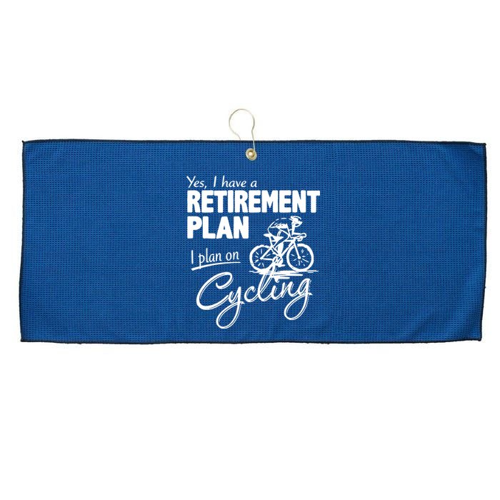 Cycling Retirement Plan Cyclist Bicycle Large Microfiber Waffle Golf Towel