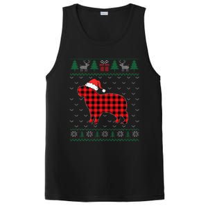 Capybara Red Plaid Ugly Christmas Sweater Matching Pajamas PosiCharge Competitor Tank