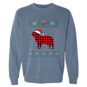 Capybara Red Plaid Ugly Christmas Sweater Matching Pajamas Garment-Dyed Sweatshirt