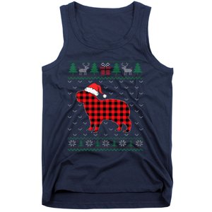 Capybara Red Plaid Ugly Christmas Sweater Matching Pajamas Tank Top