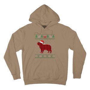 Capybara Red Plaid Ugly Christmas Sweater Matching Pajamas Hoodie