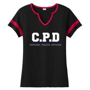 C.P.D Retired Police Officer Chicago PD Gift Ladies Halftime Notch Neck Tee