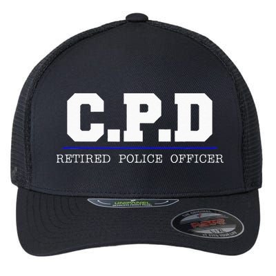 C.P.D Retired Police Officer Chicago PD Gift Flexfit Unipanel Trucker Cap